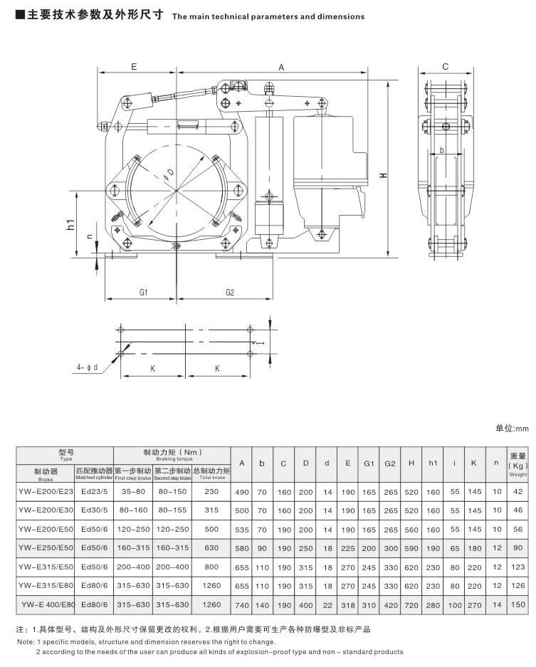 YW-E系列二級電力液壓鼓式制動器02