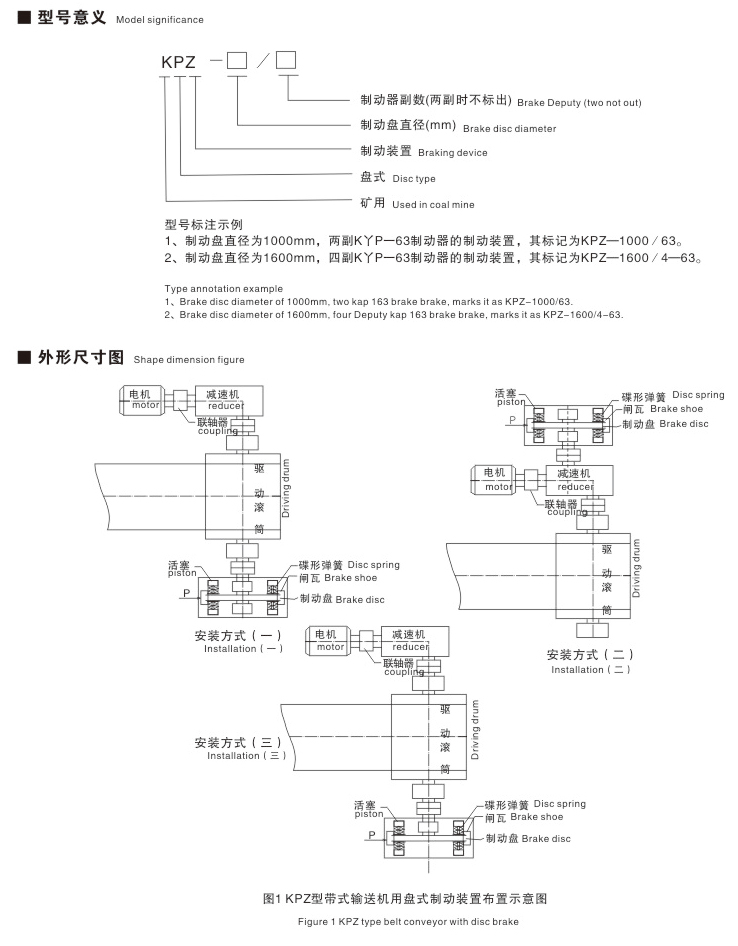 KPZ型帶式輸送機用盤式制動裝置02